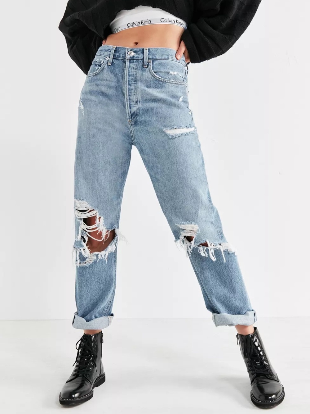 AGOLDE ‘90s Straight Leg Ripped Jean – Fall Out